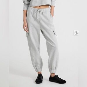 Express High Waisted Fleece Cargo Joggers